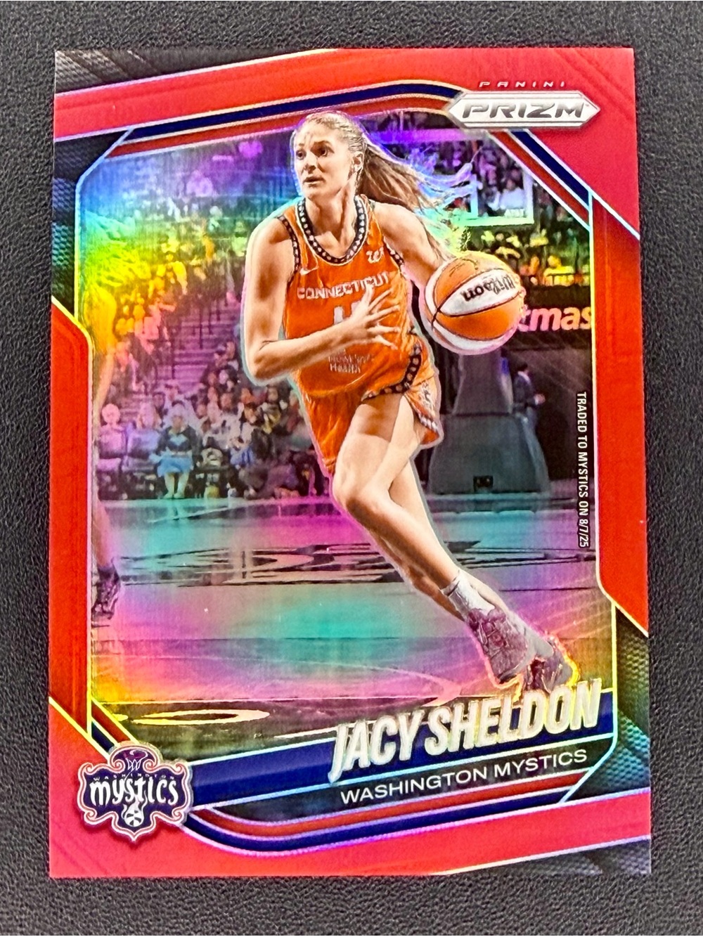 2025 Panini WNBA Prizm Jacy Sheldon True Red Holo #/299 Washington Mystics